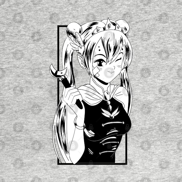 Anime Girl Wink - (No Text) by Locksis Designs 